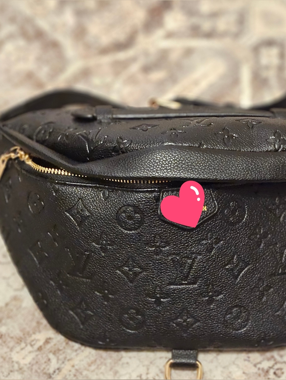 Black Leather Crossbody Belt Bag